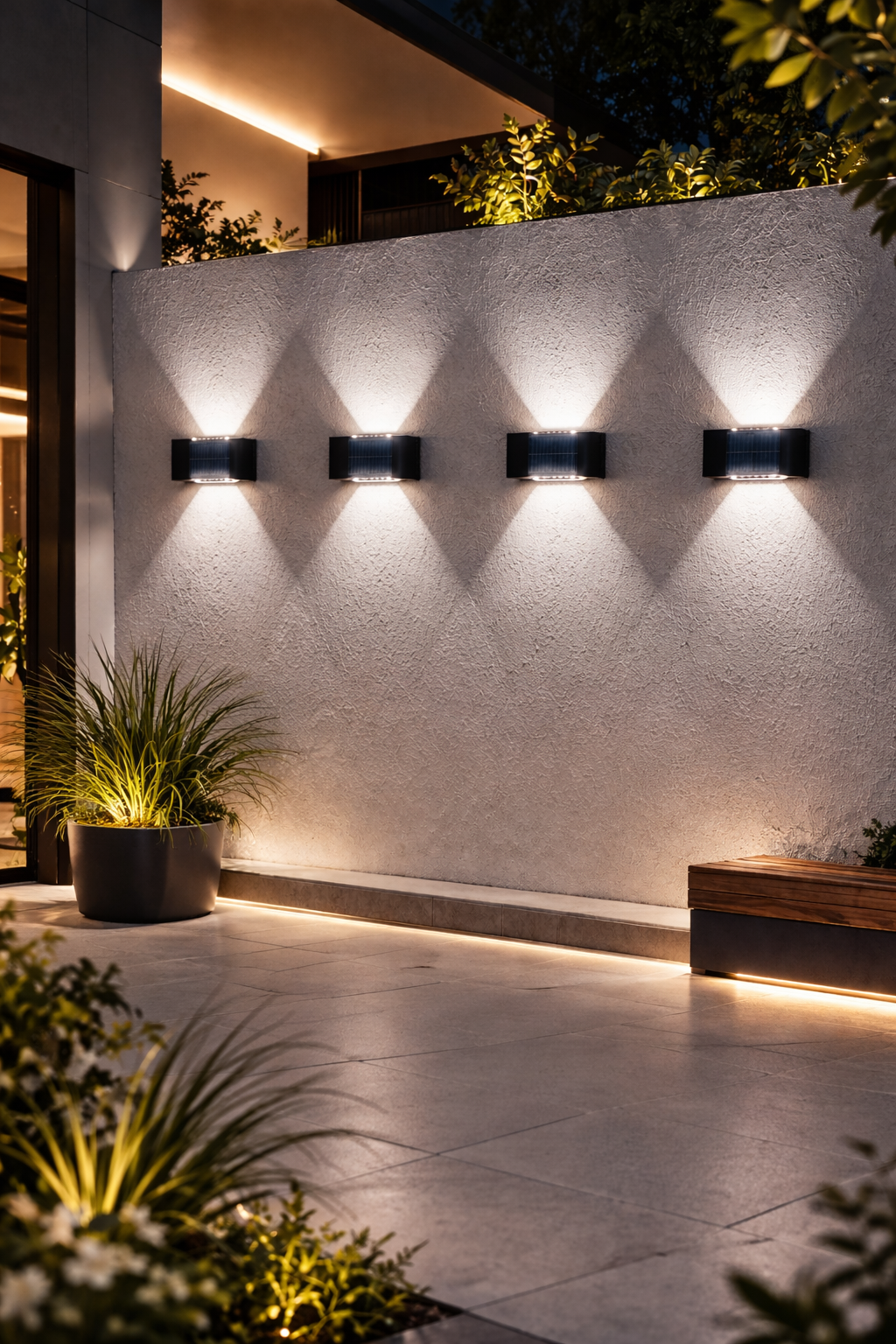 Premium Solar Outdoor Wall Lights Waterproof LED Up Down Lighting for Modern Garden Patio and Fence
