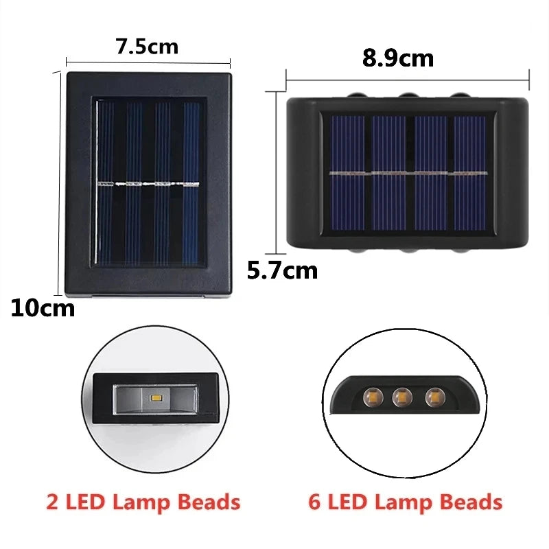 Premium Solar Outdoor Wall Lights Waterproof LED Up Down Lighting for Modern Garden Patio and Fence
