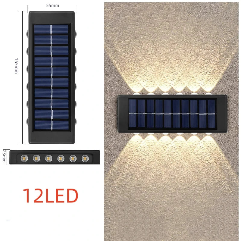 Premium Solar Outdoor Wall Lights Waterproof LED Up Down Lighting for Modern Garden Patio and Fence
