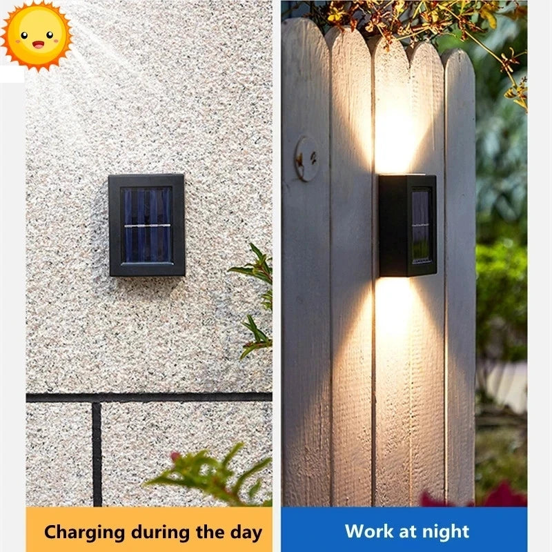 Premium Solar Outdoor Wall Lights Waterproof LED Up Down Lighting for Modern Garden Patio and Fence