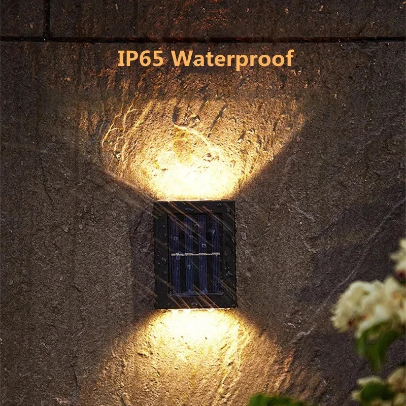 Premium Solar Outdoor Wall Lights Waterproof LED Up Down Lighting for Modern Garden Patio and Fence